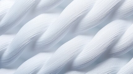 Close-up of white cotton fabric interlaced fiber macro,