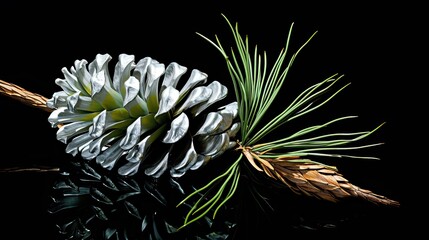 Fresh Pine Cone and Leaf Combination