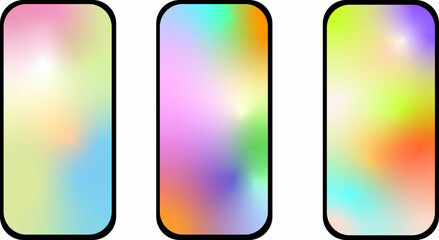Web元気の出る色のスマホの画面のベクターイラスト