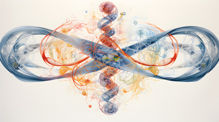 The strands of human DNA, intricately woven with an artistic touch, embody the blueprint of life....