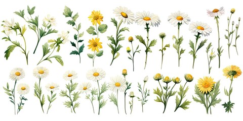 A charming collection of flower illustrations - obrazy, fototapety, plakaty