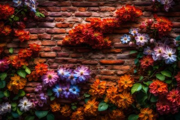 Fototapeta premium flowers on the wall