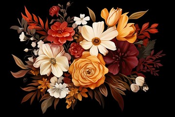 Colorful Flowers in a Vase - Artistic Arrangement