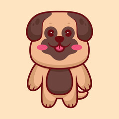 Cute dog animal mascot cartoon illustration