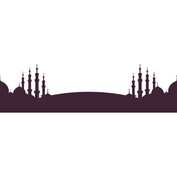 Islamic Mosque Silhouette Footer