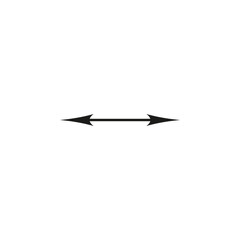 Dual double ended arrow. Thin straight two sided arrow. Vector illustration and symbol.