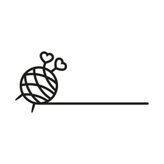 Knitting needles and a ball of thread with long thin thread. 