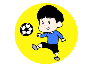 サッカー　少年　イラスト