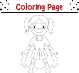 coloring page superhero girl
