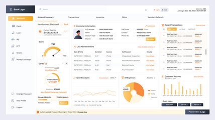 Banking, financial dashboard UI Kit. Suitable for money, wallet, finance and bank purpose. Statistical data charts, financial process bar. Screen with business analytics. 