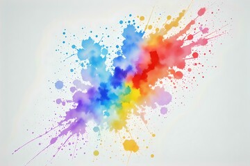 Colorful watercolor hand drawn paper texture torn splatter banner.