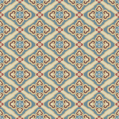 Japanese Luxury Diamond Flower Vector Seamless Pattern