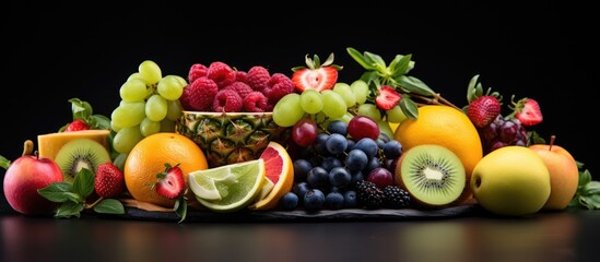 Gorgeous arrangement of fruits on tray