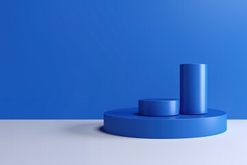 Podium and abstract background. Round stand. Platform for your design. 3D image, generative ai