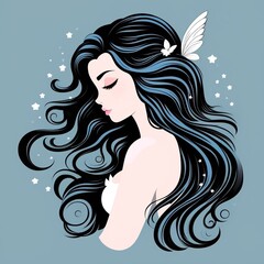 woman with long hair