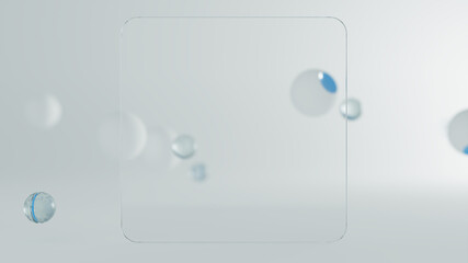 Background 3d abstraction from a group of layers of glass and plastic. 