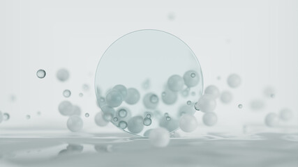 Background 3d abstraction from a group of layers of glass and plastic. 