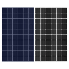 Poly crystalline solar cell silicon panel and Mono crystalline solar cell silicon panel vector on white background. - obrazy, fototapety, plakaty