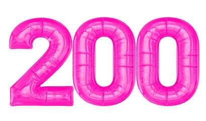 Pink Balloon Number 200