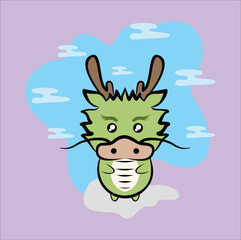cute dragon vector illustration.Suitable for t-shirt, mug, sticker, etc. Eps 10
