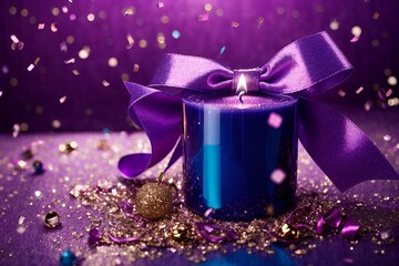 decoration with candles purple theme 