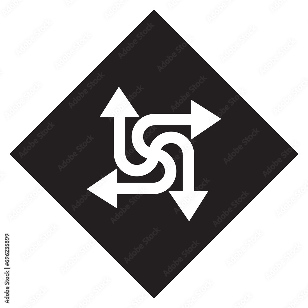 Poster four directions icon vector. four side arrow logo design. arrows pointing in different directions ve