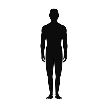 Vector black silhouette of a man with a white background