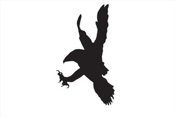 An eagle at the moment of attack. Vector image. White background.