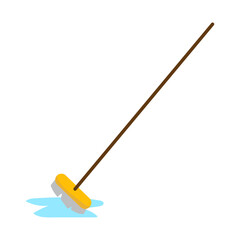 Vector broom cleaning equipment utensil icon
