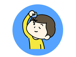 目薬　男性　イラスト