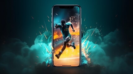 A dynamic and energetic mobile theme with a sports-inspired wallpaper, featuring action shots and bold typography, ideal for sports enthusiasts.