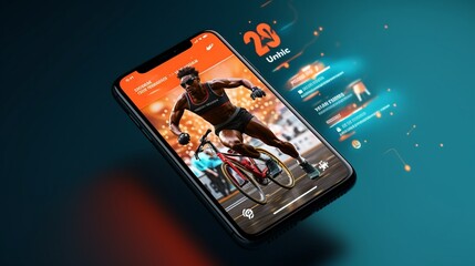 A dynamic and energetic mobile theme with a sports-inspired wallpaper, featuring action shots and bold typography, ideal for sports enthusiasts.