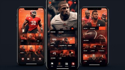 A dynamic and energetic mobile theme with a sports-inspired wallpaper, featuring action shots and...