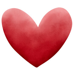 Valentine's Day heart red watercolor heart on a transparent background. Cute clipart hand drawn illustration. romantic relationship, Love, art 