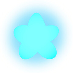 Obraz premium Glowing blue star on a transparent background. Cute clipart hand drawn illustration. romantic relationship, Love, art 