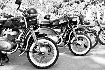 Obraz na płótnie Canvas Vintage motorcycles black white