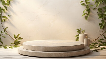 Template for spa product presentation. Pedestal
