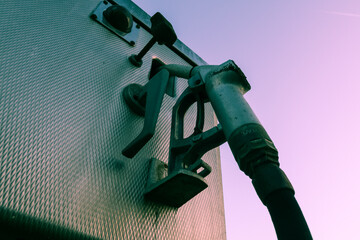 Old outdated gasoline pump fuel distributor Italy