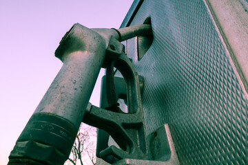 Old outdated gasoline pump fuel distributor Italy