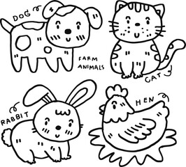 hand drawn cute animal and text for templates5