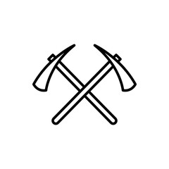 Pickaxe outline icons, minimalist vector illustration ,simple transparent graphic element .Isolated on white background