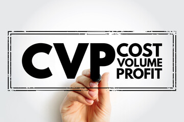 CVP Cost Volume Profit - managerial economics, form of cost accounting, acronym text stamp - obrazy, fototapety, plakaty