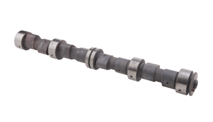 Engine camshaft isolated on a white background.