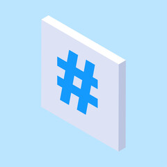 Obraz premium hashtag button social network media communication symbol internet message key 3d speech bubble icon