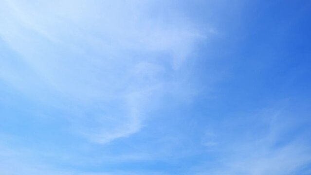 Blue sky timelapse - Time-lapse reveals nature's ballet. A serene blue sky becomes a dynamic stage where fluffy clouds gracefully pirouette, showcasing a mesmerizing performance of constant change.
