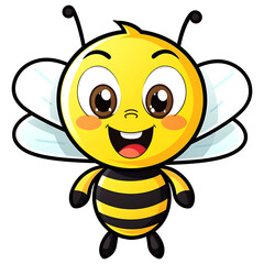 cute and adorable bee clipart sticker illustration with transparent background
