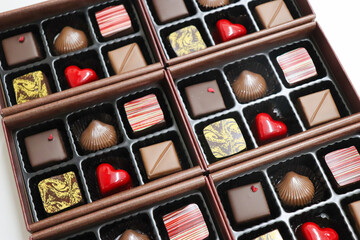 バレンタインデーのチョコレートのギフトボックス