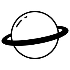 Fototapeta premium Planet solid glyph icon illustration
