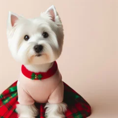 Tuinposter Dogs dressed like Christmas　クリスマスらしい格好をした犬 © Churin Art Works