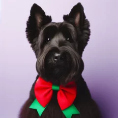 Papier Peint photo Lavable Bulldog français Dogs dressed like Christmas　クリスマスらしい格好をした犬